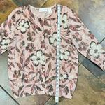 Alfred Dunner Glitter Sequin Floral Cardigan Large Pink Photo 7