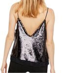 Free People  Intimately Swinging Surplice Sequin Black and Gold Camisole Top Photo 3