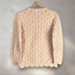 Vintage Sweater Bee Cardigan Women's M Casual Knit Granny Cottagecore Old Money Tan Size M Photo 3