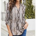 Halife Women's Roll Up 3/4 Sleeve Large V Neck Tunic Blouses‎ Tops Shirts White Photo 1