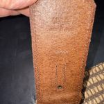 Fossil Vintage Wide Stretch Cinch Waist Belt Leather Woven Gold Buckle Boho Photo 3