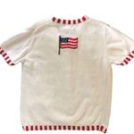 Quacker Factory Quaker Factory Costal Grandma America Patriotic Cardigan Sweater M Stars Flags Photo 5