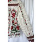 Farm Rio  Off-White Ainika Delicate Blouse Embroidered Women’s Size Small Eyelet Photo 8