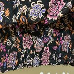 SAME AND JESS…BLACK AND PINK ORANGE AND PURPLE FLORAL BLOUSE SHEER OVERLAY LINED Black Photo 4