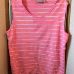 Croft & Barrow  Pink and White Striped Tank Top xl Photo 0