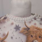 Knit Winter Cow Lover Beaded Yarn Animal Long Sleeve Pullover Crew Neck Sweater White Size M Photo 3