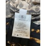 Women's Black Beige Floral Lace Sleeveless Leopard Cami Tank Bodysuit Top Size S Photo 3