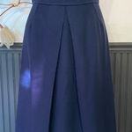 L'AUTRE CHOSE Italian Virgin Wool Box Pleat Skirt Made in Italy Sz 42/US 6💚🎀 Blue Photo 0