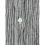 Artisan NY  Button Up Large Blue White Striped Linen Long Sleeve Coastal Photo 5