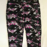 FILA Capris Purple & Black Abstract Print L Photo 0