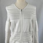 Ralph Lauren Lauren  White Knit Cardigan Sweater‎ Jacket Open Weave Womens Medium Photo 1