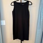 Eileen Fisher  Asymmetrical Neckline Sheath Dress Silk Lined Black Size‎ 6 Photo 1