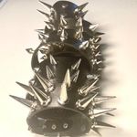 6 PCs Set Gothic PU leather Spike Bracelets “ THE SPIKE GOD “ Pack Black Photo 0