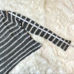 Hollister  Grey and White Striped Cropped Knit Sweater Photo 7