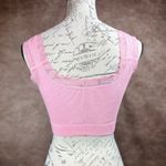 Rhonda Shear Ribbed Knit Lace Trim Leisure Bra Photo 5