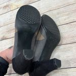 Aerosoles Mary Jane Block Heel Shoes Black Tan Grey Suede Strap Women's 8.5 Photo 6