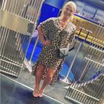 BIBI Leopard Print Chiffon Button Down Tunic Dress High Low Edgy Mobwife Fall Brown Photo 11