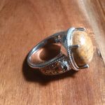 Script Stone And Smokey Quartz Solitaire Copper Ring (Size 9) Photo 7