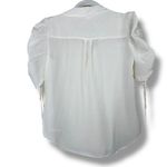 Veronica Beard Carmine Off-White Silk Button Front Ruched Sleeves Blouse Size 4 Photo 6