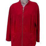 cj banks Women’s Red Zip Up Sweatshirt Jacket Size X Adorned with Gemsto… Photo 0