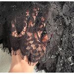 J.Crew  Mockneck Floral Lace Eyelash Hem Bow Accent Top Black Sz 8 Photo 11