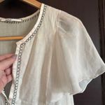 MINT by JODI ARNOLD | Embroidered Cotton Silk Eyelet Babydoll Split Neck Tee | 2 White Photo 1