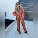 ASCOT + HART Josie Rib Knit Wide Leg Crop Sweater Pant Size M Orange Size M Photo 1