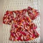 Forever 21  Strapless Floral Dress - Red, orange and Pink Photo 2