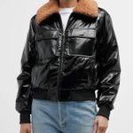 Revolve Mother * Pilot Faux Patent Leather Jacket, Black Size XL New w/Tag Photo 2