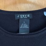 J'Envie New York Checkerboard Long Sleeve Top Knit Pullover Small Black Photo 1