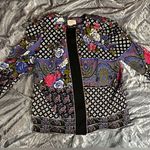 Vintage Lady Carol of New York Floral Patchwork Style Jacket Purple Size M Photo 9
