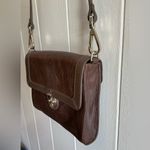 A Very HTF Rare Vintage Tumi X Carlos Falchi Brown Leather Crossbody Handbag Gold Photo 2