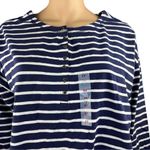Old Navy  Women Cotton Long Sleeve Top Blue White Striped Casual Size 4X Photo 1