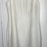 Calvin Klein  Sleeveless White Tweed Sheath Dress Full Zip Sides Women's 10 Photo 3