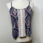 Xhilaration  Geometric Tank Top Size Small Crocheted Panel Photo 1