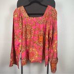 One World  | Pink and Orange Paisley Blouse Photo 1