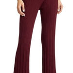 & Other Stories & other stories Ribbed Wide Leg Maroon Wine Pants- Size XS Photo 0