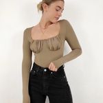 Amazing Lace Better Vibes Brown Long Sleeve Top  Photo 1