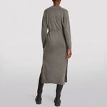 Theory  Raglan Sleeve Wool-Cashmere Knit Midi Dress in Grey Melange, Size L, NEW Photo 2