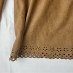 Lexi & Tasch size medium y2k tan tie front eyelet cutout long sleeve shirt 90s b Photo 6