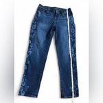 Chico's Perfect Stretch Girlfriend Slim Leg Ankle Jeans Size US 4 Floral Print Photo 6