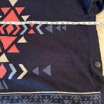 J Jill Women Size M Blue Aztec Knit Funnel Neck Sweater Poncho Boho Southwestern Size M Photo 8