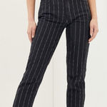 PacSun Women's Stripe Mom Jean Size 27 High Waist Crop Denim Black Fade Wash Photo 0