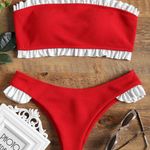 Zaful Red Ruffle Bikini  Photo 0