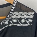 Urban Coco  Black & White Embroidered Half Sleeve Tunic Top NEW L Photo 4