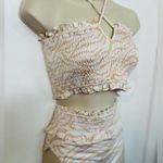 Lost + Wander  Bikini Zebra Print Orange Cream Swimsuit Size Med NWT  Cool Sand Photo 2