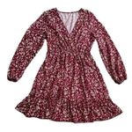 SheIn Red Floral Dress Dress size L Photo 0