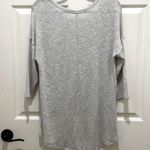 Moa Moa  Gray 3/4 Sleeve Tunic Sweater with Lace Trim Photo 1