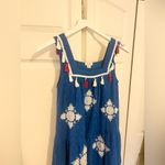 Sundance Blue Tassel Embroidered Festival Beach Dress Blue Pink White Size XS Photo 2