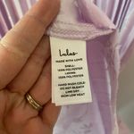 Lulus NWT  Lavender Purple Satin Pleated Floral Midi Dress Women's size Medium Photo 11